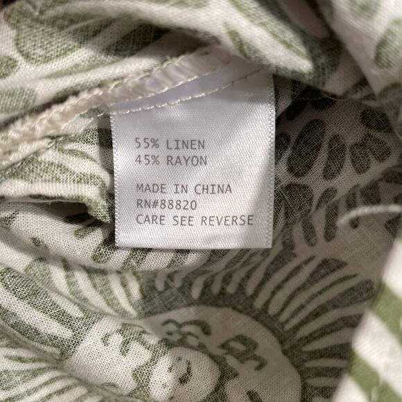 Haute Hippie Green Sunburst Blouse, M | Linen Blend, Tie-Front, Boho Luxe NWOT - Picture 5 of 9